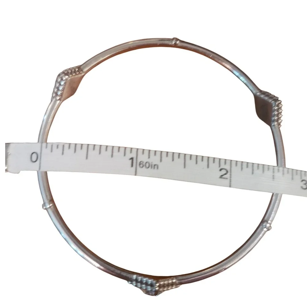 Brighton Sterling Silver Cuff Bangle Bracelet with Cubic Zirconia Accent Diamond
